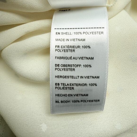 UNTUCKit Sabrina Cream Gold Foil Dot Pleated Button Front Blouse Women’s Size 6 - Picture 13 of 14